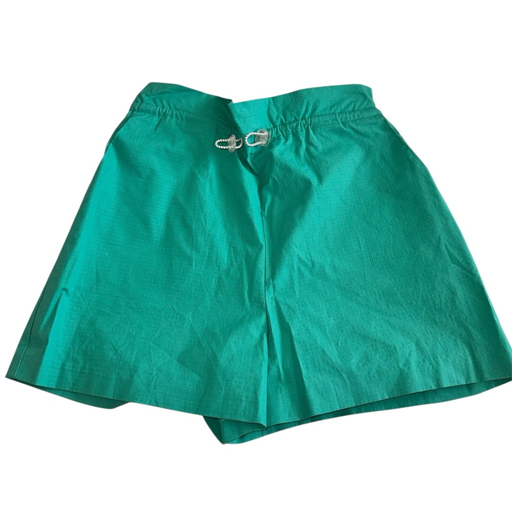 BCBGeneration PULL ON PAPER BAG WOVEN SHORT JadeGreen Elastic Waist women Short